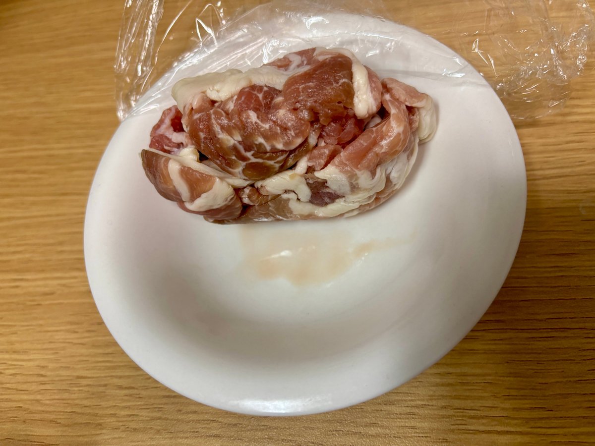1日9時間後の豚こま切れ肉