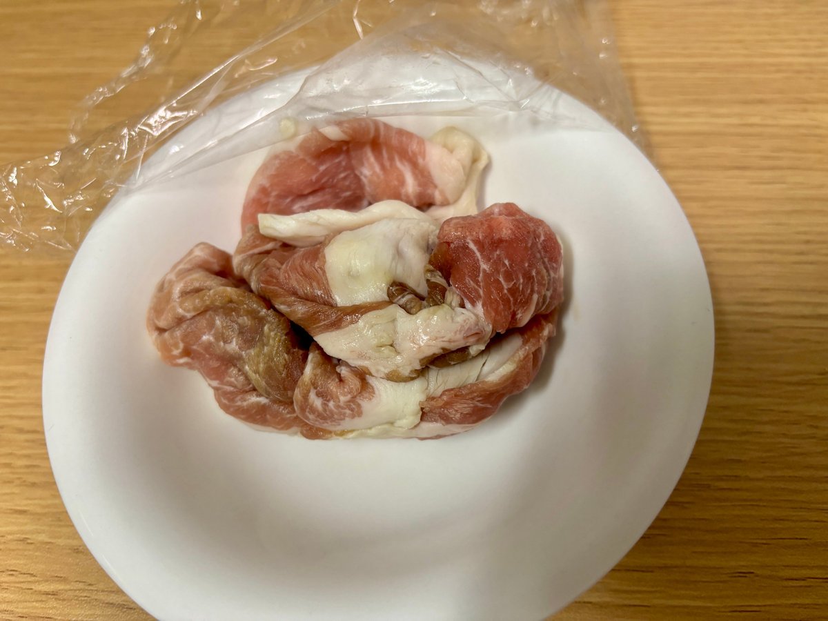 1日19時間後の豚こま切れ肉